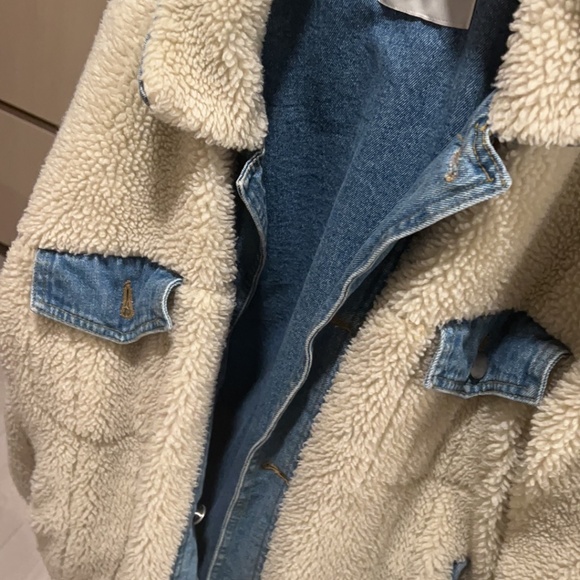 Oak and Fort Denim Sherpa Jacket - Picture 2 of 2